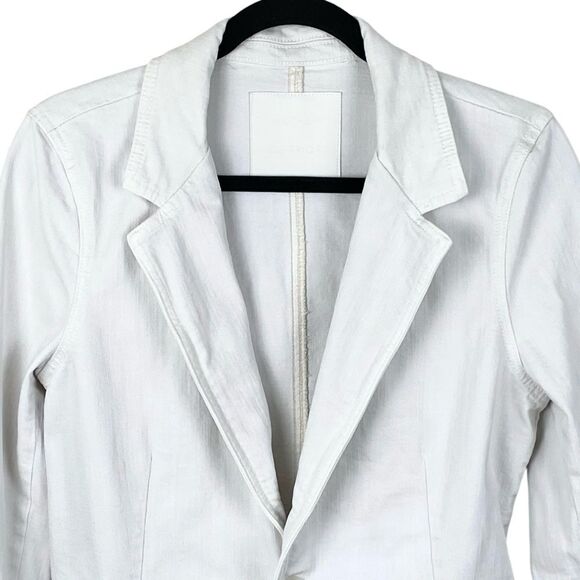 MOTHER Superior ‘The Smoker’ Chalk Denim Jacket Sz S Winter White Casual Chic - Picture 5 of 12